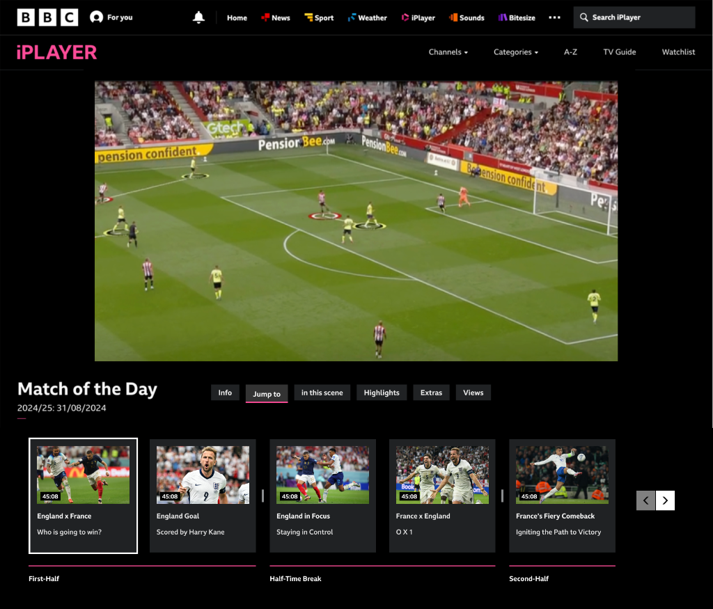 Tri-platform ecosystem: Connected TV playback, iPlayer Web, and Mobile companion